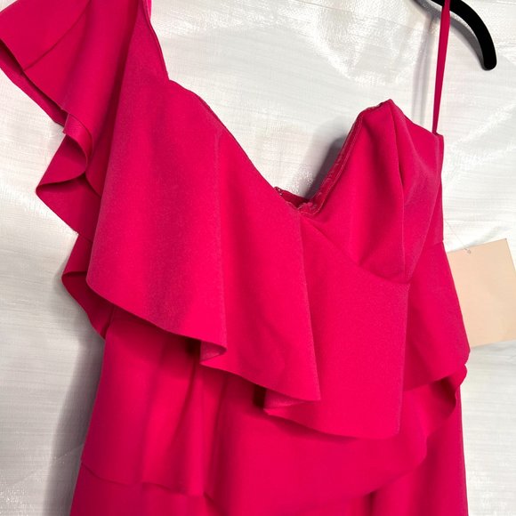 Alexia Admor for Boston Proper Pink One Shoulder Jumpsuit -6 - Picture 3 of 8
